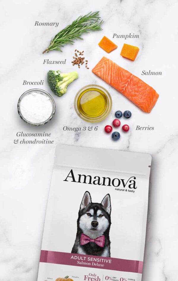 Amanova dog adult Sensitive Deluxe losos 2kg GF - Image 4