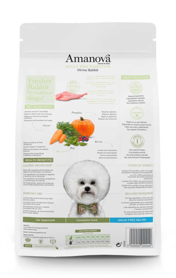 Amanova dog adult mini Digestive Divine kunić 2kg GF - Image 2