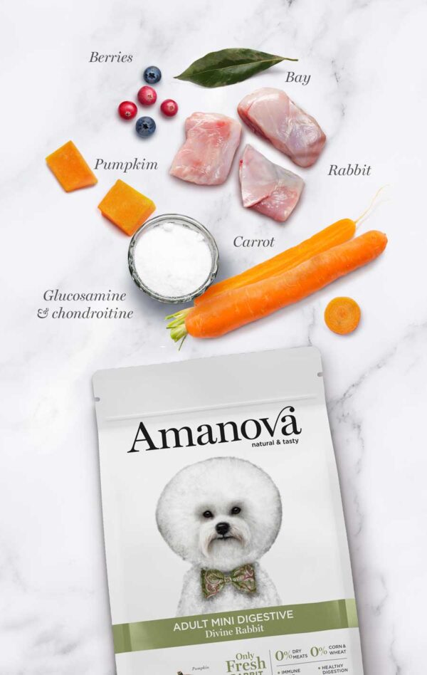 Amanova dog adult mini Digestive Divine kunić 2kg GF - Image 5