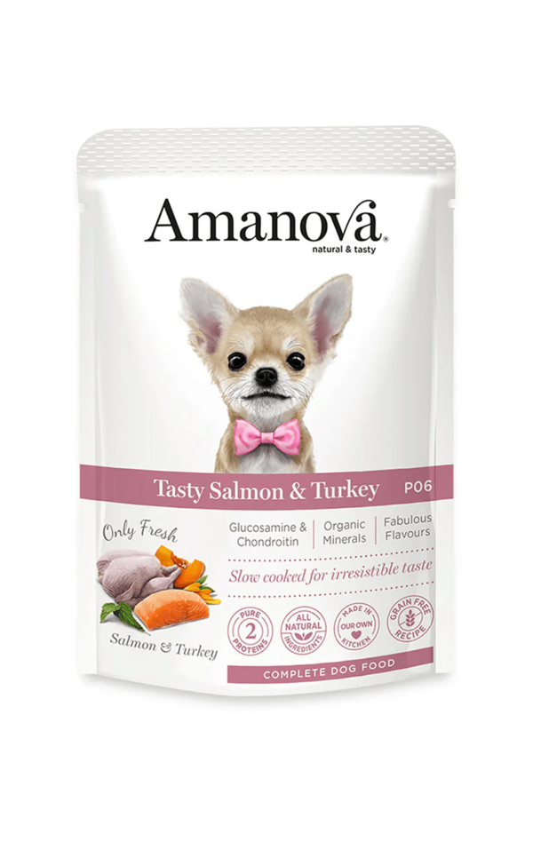 Amanova dog vrećica 300g Tasty losos/pura