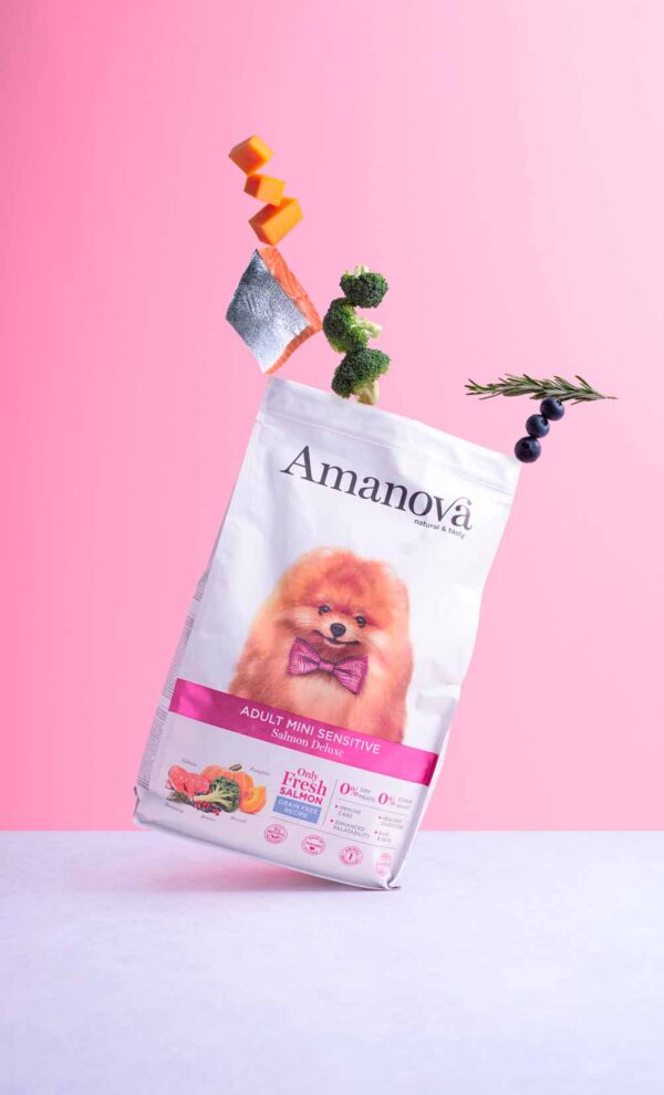 Amanova dog adult mini Sensitive Deluxe losos 800g GF - Image 6