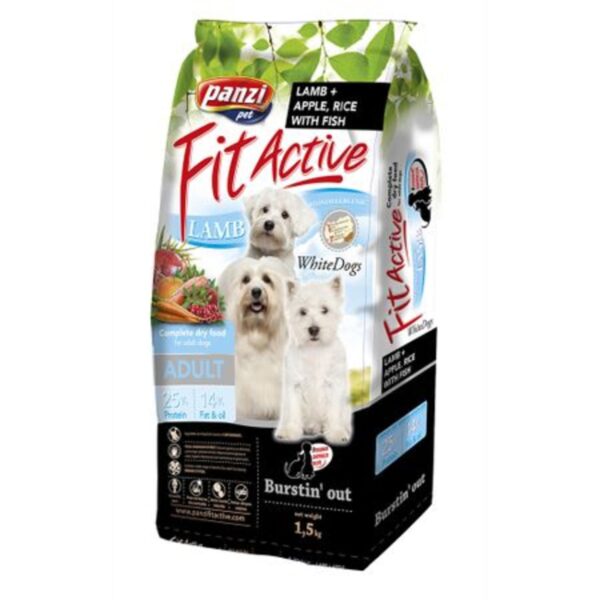 046308555 Panzi dry Fit-Active dog 1,5kg Adult Lamb White