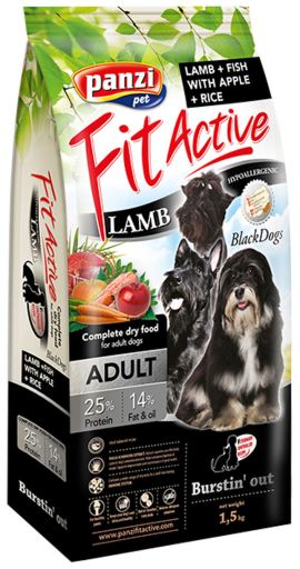 0461115 Panzi dry Fit-Active dog 1,5kg Adult Lamb Black