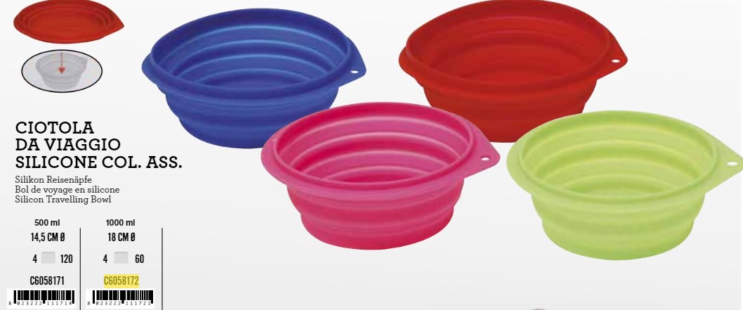 C6058172 Posuda Silikon 1L Mix boje