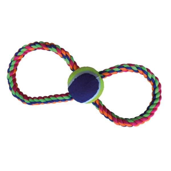 C6098319 Igračka za Pse uže 28cm 8-oblik+lopta tenis