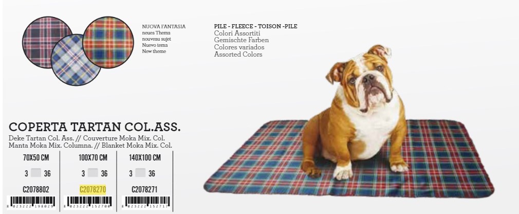C2078271 Ležaj 140x100 Dekica Tartan