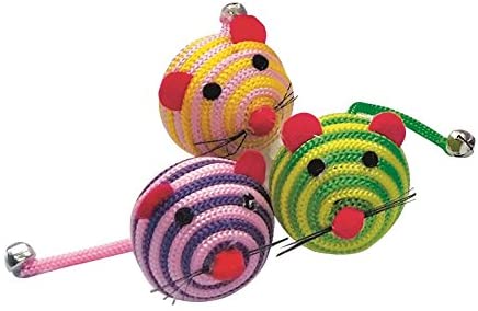 C6098074 Igračka za mace lopta Miš špaga 5cm mix boje