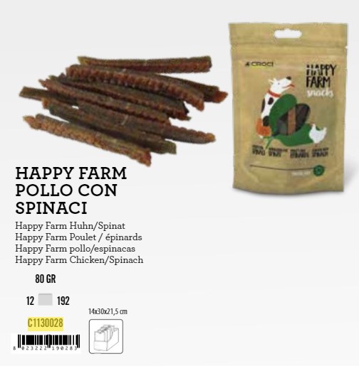 C1130028 KD Poslastica za Pse Happy farm pile/špinat 80g