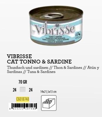 C6018748 Vibrisse Tuna/Sardina 70g konz.
