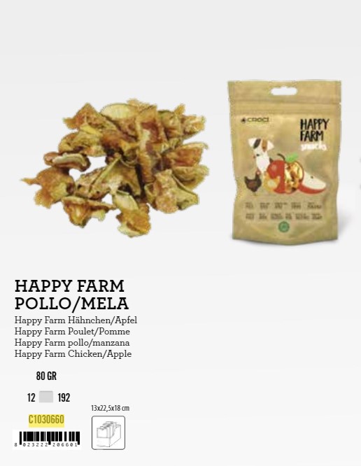 C1030660 KD Poslastica za Pse Happy farm pile/jabuka 80g