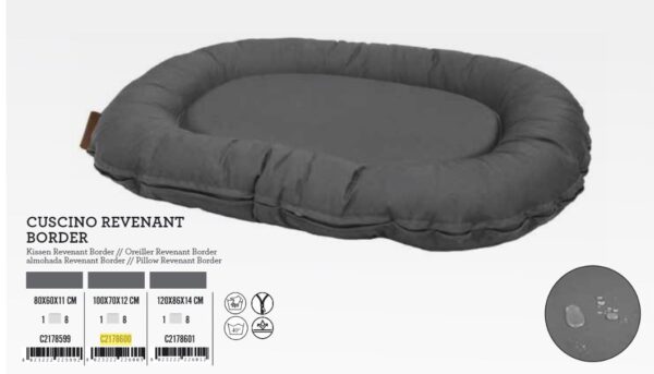 C2178601 Ležaj 120x86x14 Revenant ovalni rub sivi