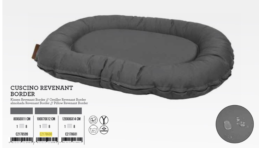 C2178601 Ležaj 120x86x14 Revenant ovalni rub sivi