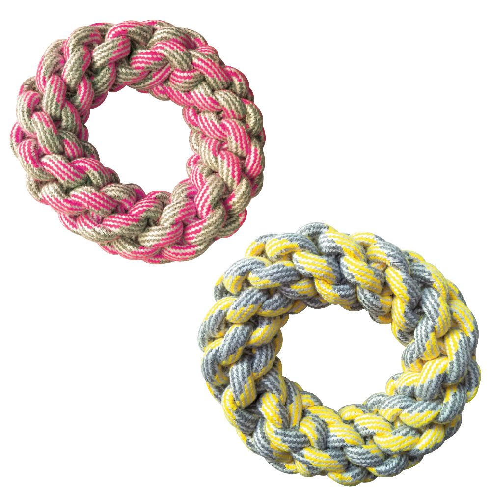 C6198690 Igračka za Pse uže 18cm Ring pastel žuti