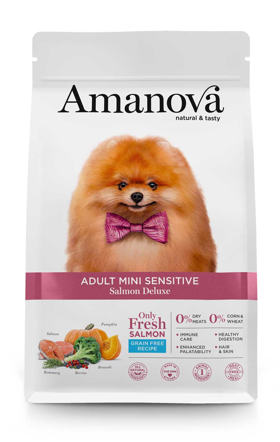 AMJ91NS02 Amanova dog adult mini Sensitive Deluxe losos 2kg GF