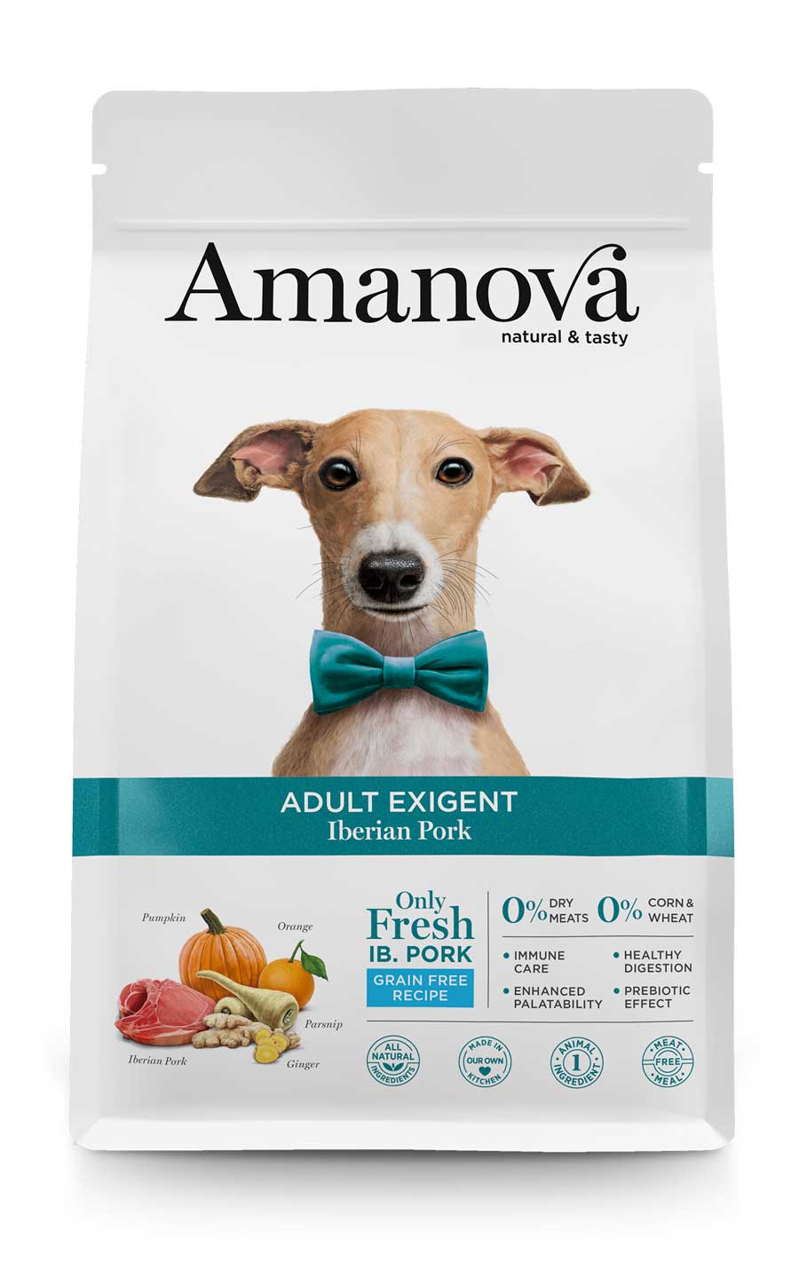 AMJ71AP02 Amanova dog adult Exigent Iberian pork 2kg GF