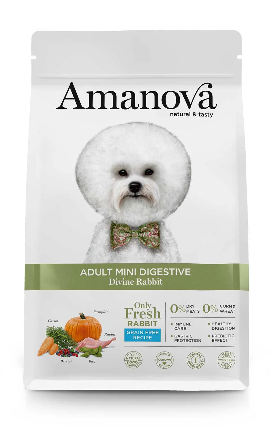 AMJ73NR02 Amanova dog adult mini Digestive Divine kunić 2kg GF