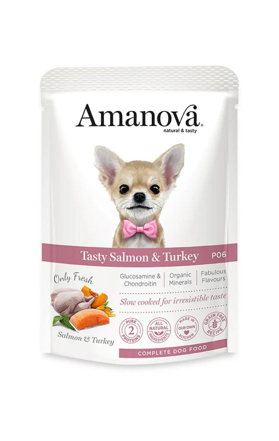 AMT62ST1A Amanova dog 100g Tasty losos/pura 1/12