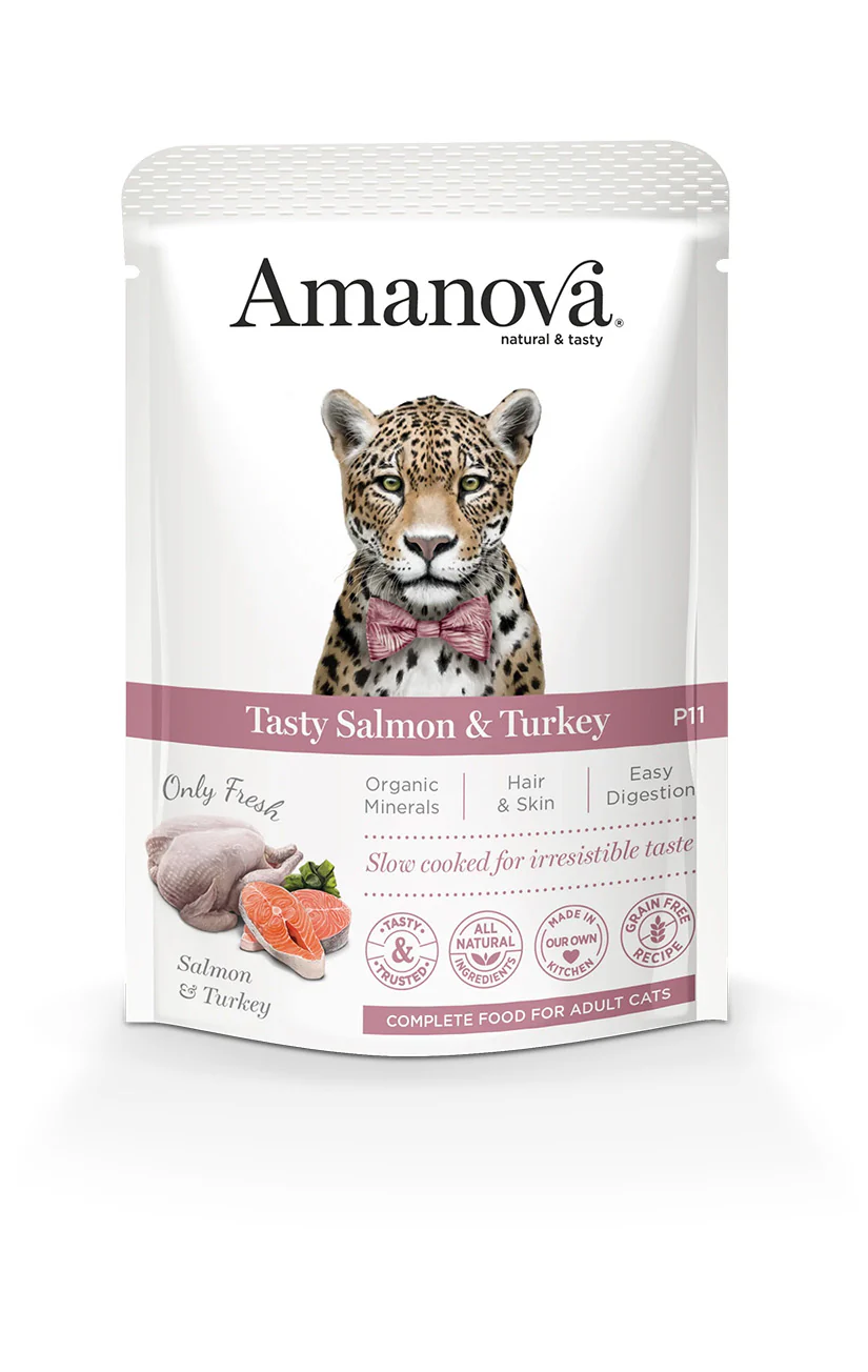 AMU05PS8A Amanova cat 85g adult Tasty losos/pura 1/12