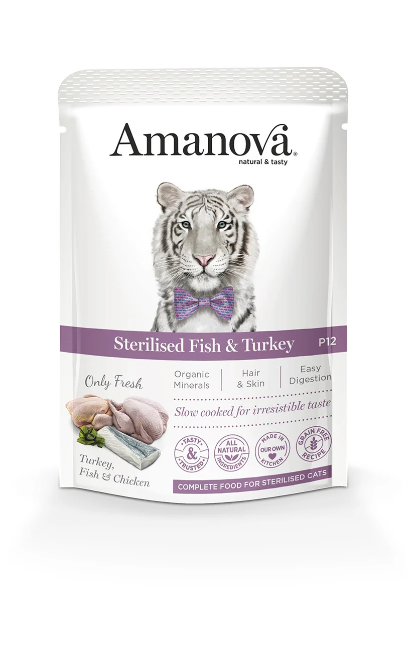 AMU03SB8A Amanova cat 85g adult Sterilised bijela riba/pura 1/12