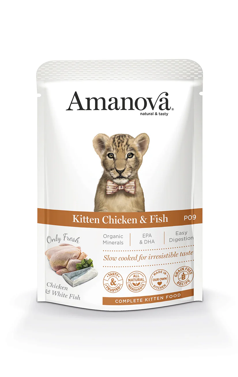 AMU01KT8A Amanova cat 85g Kitten pile/bijela riba 1/12