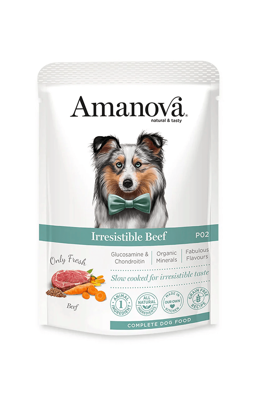 AMT60BM3A Amanova dog vrećica 300g Irresistible govedina 1/12
