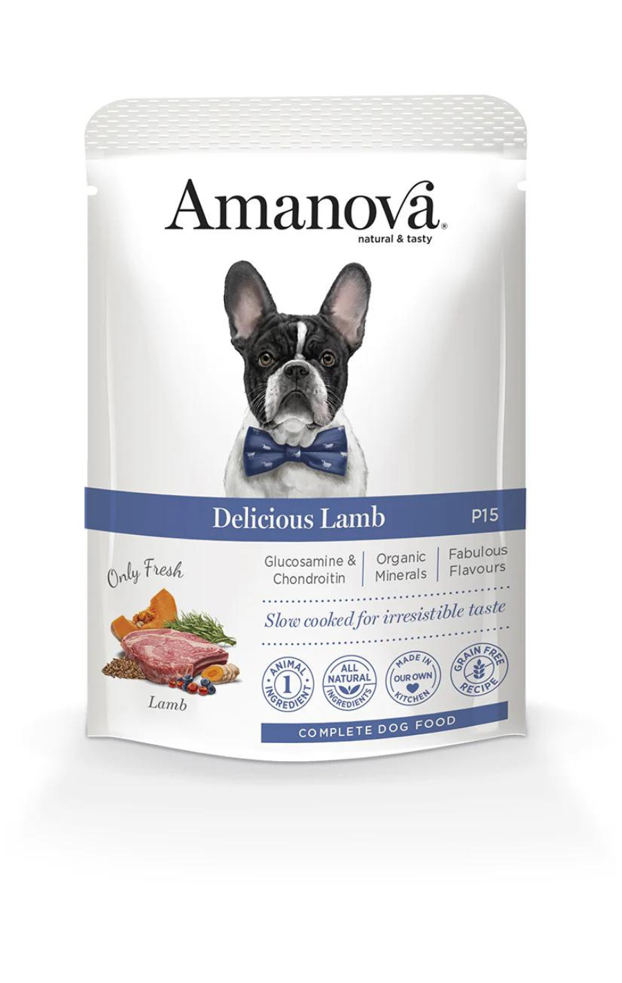 AMT63LP1A Amanova dog vrećica 100g Delicious janje/buča 1/12