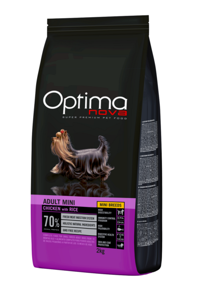 ONO16AD02 Optimanova dog adult mini pile/riža 2kg LG NOVO