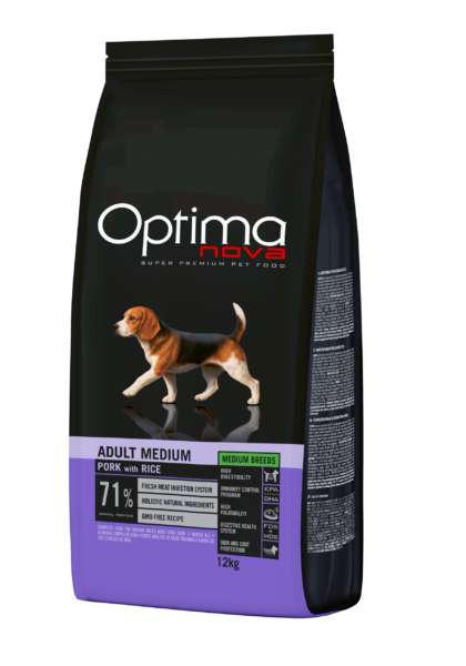 ONO40AM12 Optimanova dog adult medium svinjetina 12kg LG