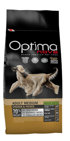 ONL58MP12 Optimanova dog adult medium pile/krumpir 12kg GF