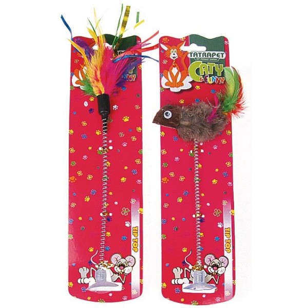 58523 Igračka za Mace Pero/ptica na opruzi 20-27cm Tatrapet
